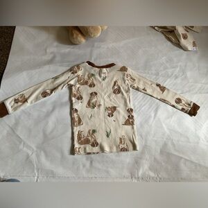 Burt's Bees Brown and Cream Dog Print Pajama Top